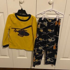 Carter's Yellow and Navy Helicopter Pajama Set